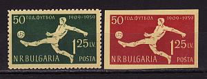 Болгария _, 1959, 50 лет Футболу в Болгарии, 2 марки зубц. и без.зубц.